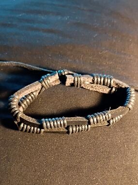 Handcrafted Black Woven Leather Bracelet